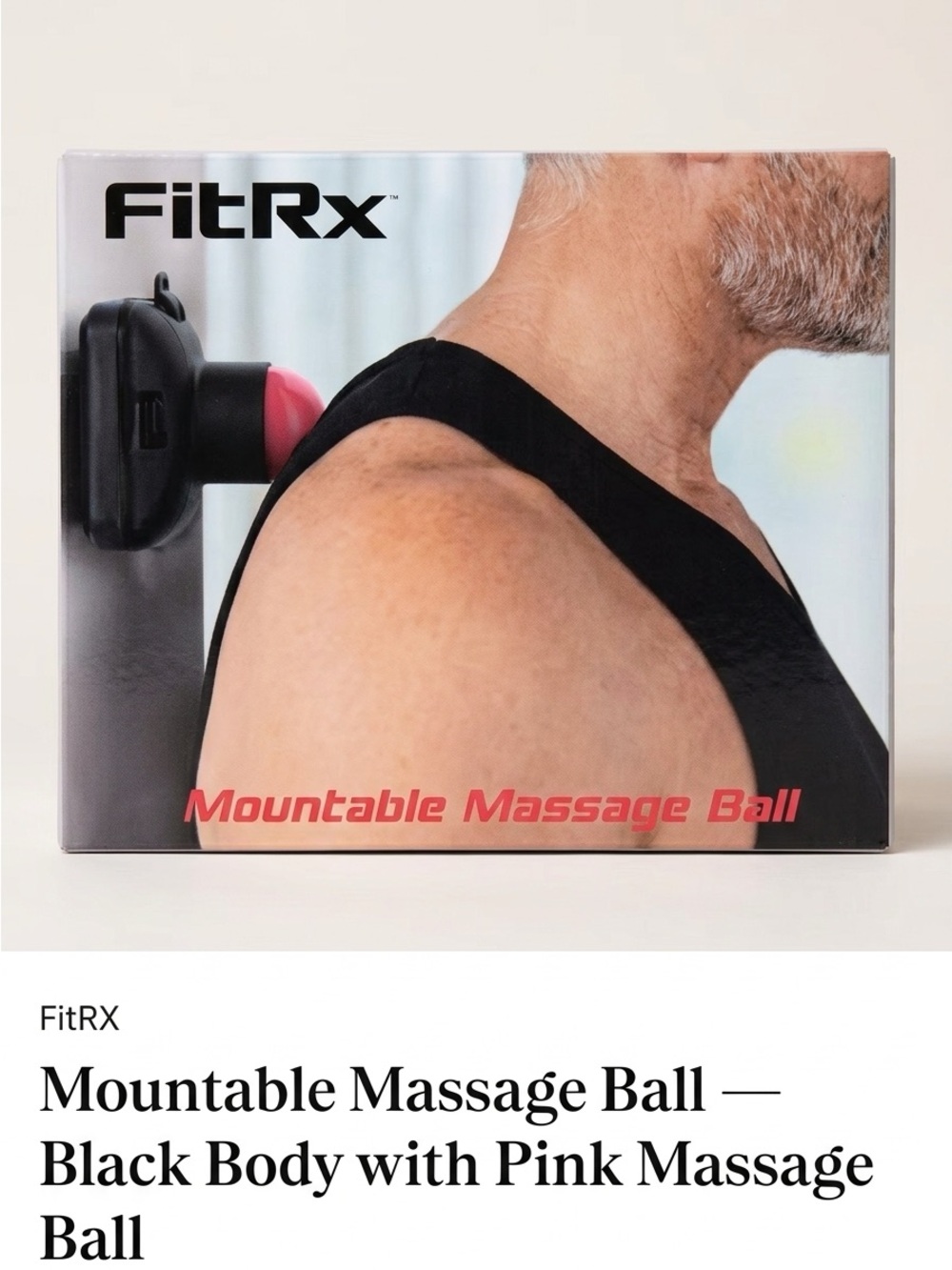 Mountable Massage Ball — Black Body with Pink Massage Surface